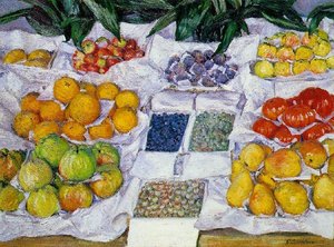 Fruit Displayed On A Stand — Gustave Caillebotte