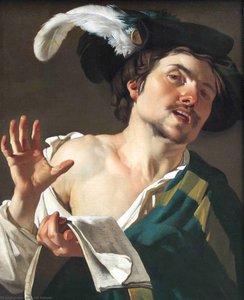 Young man singing
