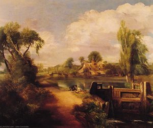 Landscape: Boys Fishing — John Constable