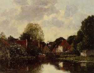 Canel Near Dordrecht — Eugène Louis Boudin, Impressionism