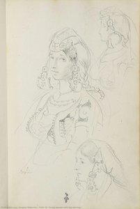Folio 15, Young Woman With Big Earrings — Eugène Delacroix