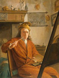 Portrait of a Painter, perhaps the Artist Himself, Aert Schouman (attributed to), 1730
