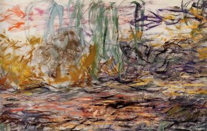 Water-lilies (left Half) — Claude Monet, Impressionist Landscape