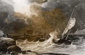 Boat At Shore, (painting) — Robert W. Salmon