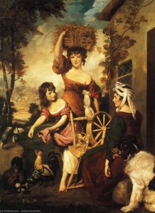 Mrs. And Miss Macklin, With Miss Potts — Sir Joshua Reynolds