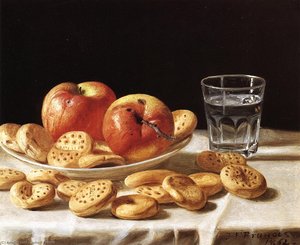 Still Life With Apples And Biscuits — John F Francis