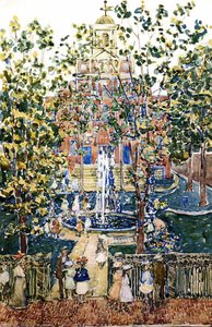 The West Church (also Known As Fountain At The West Church, Boston) — Maurice Brazil Prendergast, Post-impressionism