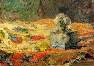 Flowers And Carpet — Eugène Henri Paul Gauguin