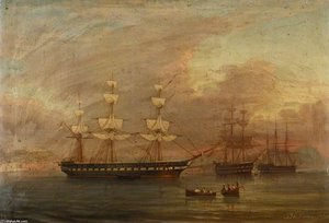 A Frigate With Her Sails Loosed For Drying