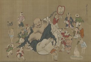 Hotei And Chinese Children — Katō Bunrei