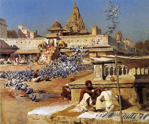 Feeding The Sacred Pigeons, Jaipur — Edwin Lord Weeks