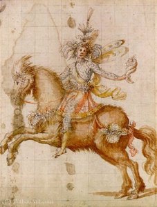 A Fantastic Figure On Horseback Holding A Conch Design For A Cavalcade — Giulio Parigi, Baroque