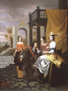 A Gentleman Paying Court — Hieronymus Janssens