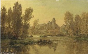 View On The Church Of Montigny — Alexandre Rene Veron