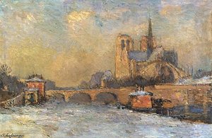 The Quay De La Tounelle And Notre Dame Paris — Albert-charles Lebourg
