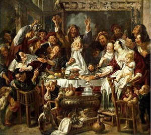 The King Drinks — Jacob Jordaens, Baroque
