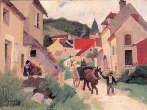 Le Départ De La Charrette (vue D'un Village) — Zingg Jules Emile