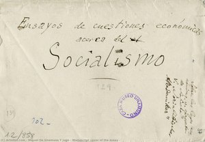 Manuscript Cover Of The Essay — Miguel De Unamuno