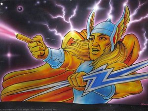 Thor Holding Lightning Rods — Paul Wright