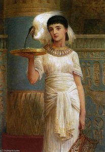 Alethe Attendant Of The Sacred Iblis - Oil On Panel - — Edwin Longsden Long, Academic Art