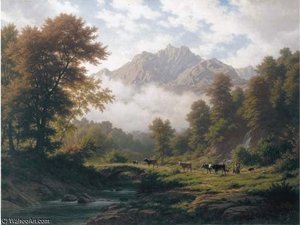 Landschaft Mit Pilatus Bei Morgenstimmung — Robert Zund