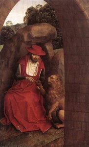 St Jerome And The Lion — Memling, Hans