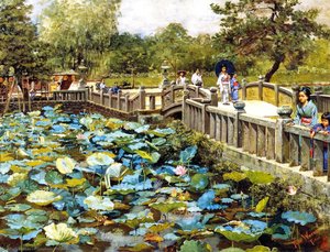 Lotus Pond, Shiba, Tokyo — Theodore Wores