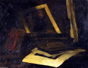 Still Life Etching And Book (also Known As The Wind Mill Etching) — William Merritt Chase, Impressionism