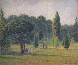 Gardens At Kew, Sunset — Camille Pissarro, Impressionist Landscape