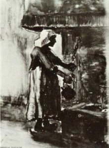 Woman With Kettle By The Fireplace — Vincent Willem Van Gogh