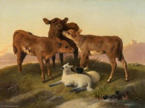 Calves And Lambs — George William Horlor