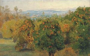 View Of The Citadel, Corfu, With An Orange Grove In The Foreground — Edward Lear