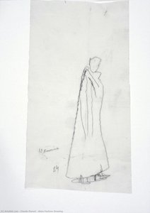 Alaïa Fashion Drawing — Claude Parent, Oblique Architecture