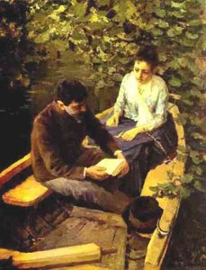 In a Boat (Portrait of the Artist Maria Yakunchikova and Self-Portrait)