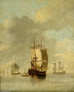 An Indiaman Becalmed — Francis Swaine