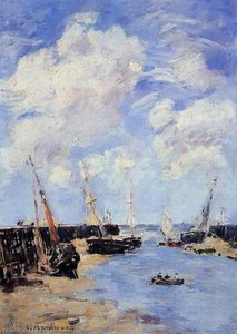 Trouville, The Jettys, Low Tide — Eugène Louis Boudin