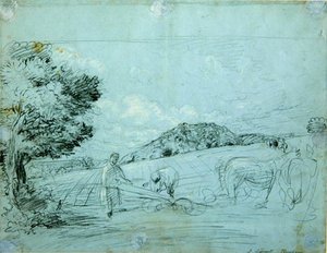 Ploughing At Shoreham — John Linnell