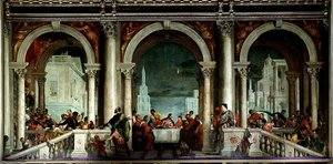 Kristus I Levis Hus, Galle — Paolo Veronese