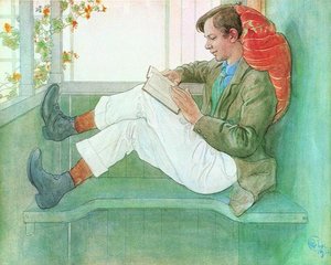 Esbjörn Reading On The Veranda — Carl Larsson
