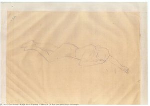 Sketch Of An Unconscious Woman — Raja Ravi Varma