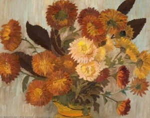 Chrysanthemums In A Jug — Alice Stainton
