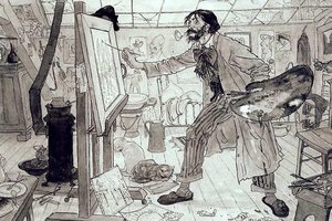 Portrait of Sluyters at Work (also known as Sluyters Studio sketch)