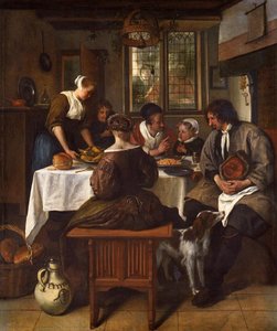 The Prayer Before The Meal 1 — Jan Havickszoon Steen, Baroque