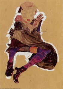 Seated Young Girl — Egon Schiele, Expressionism