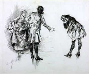 Illustration To `she Stoops To Conquer — Edwin Austin Abbey