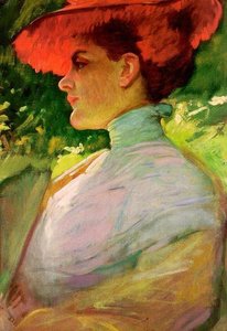 Lady With A Red Hat — Frank Duveneck