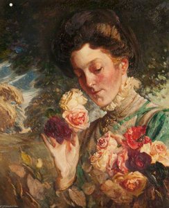 Woman With Roses — William Somerville Shanks