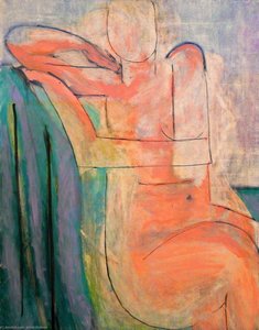 Nu Rose Assis Huile Sur Toile Collection Particulière — Henri Matisse, Fauvism