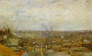 View Of Paris From Montmartre — Vincent Willem Van Gogh, Post-impressionism