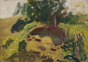 A Landscape With Foxgloves — Sir Alfred James Munnings, Impressionism